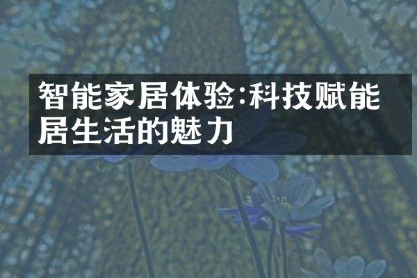 智能家居体验:科技赋能家居生活的魅力