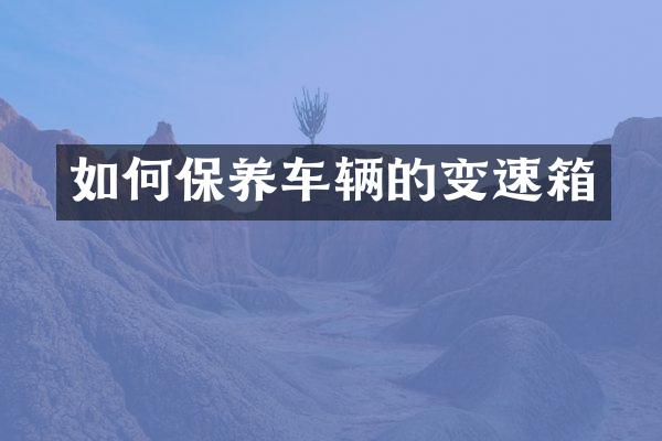 如何保养车辆的变速箱