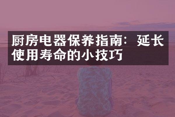 厨房电器保养指南：延长使用寿命的小技巧