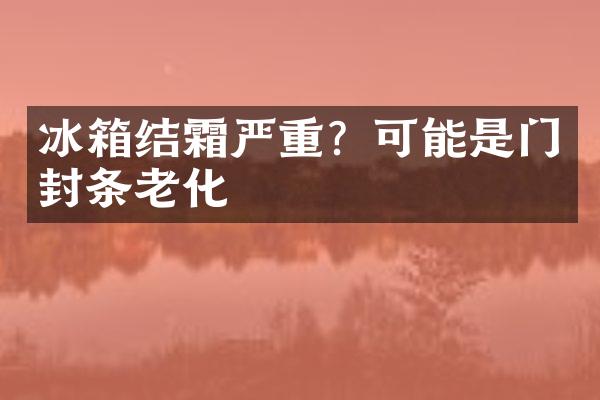 冰箱结霜严重？可能是门封条老化