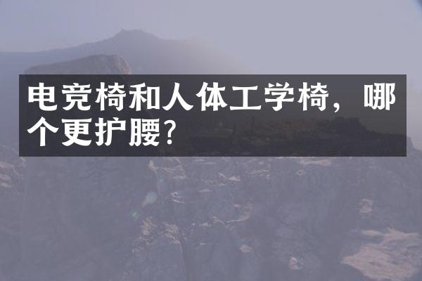 电竞椅和人体工学椅，哪个更护腰？