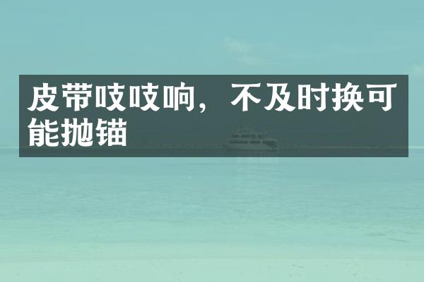 皮带吱吱响，不及时换可能抛锚