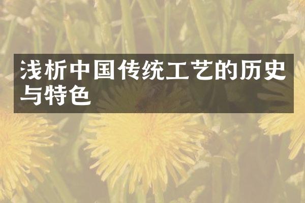 浅析中国传统工艺的历史与特色