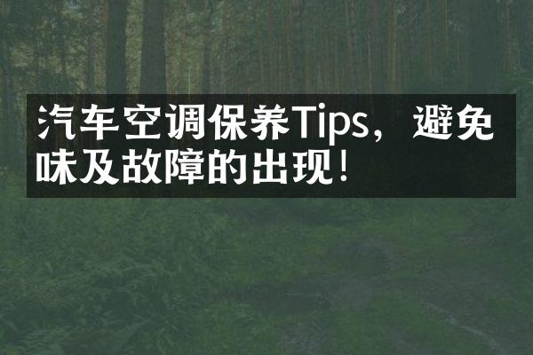 汽车空调保养Tips，避免异味及故障的出现！