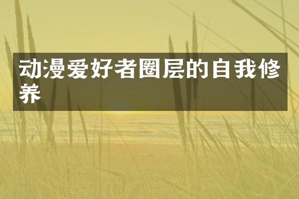 动漫爱好者圈层的自我修养