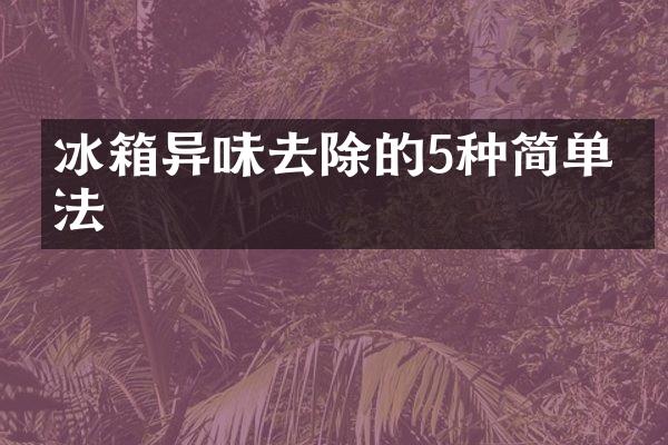 冰箱异味去除的5种简单方法