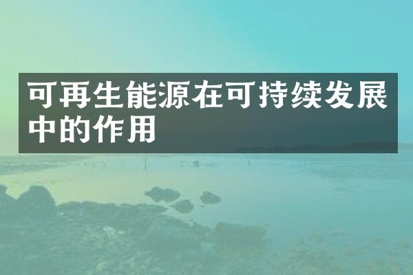 可再生能源在可持续发展中的作用