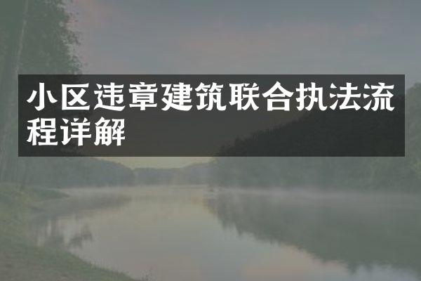 小区违章建筑联合执法流程详解