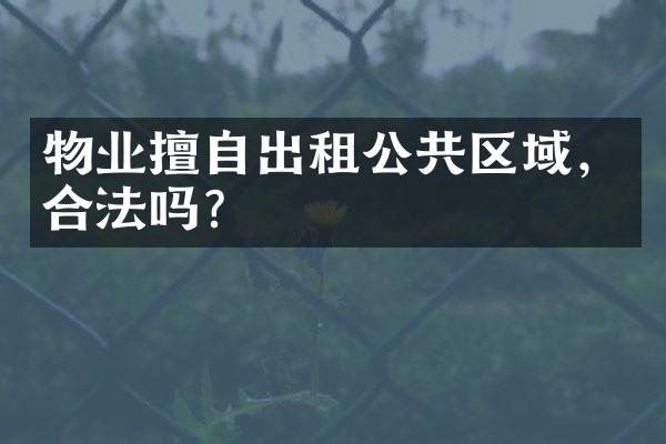 物业擅自出租公共区域，合法吗？