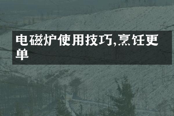 电磁炉使用技巧,烹饪更简单