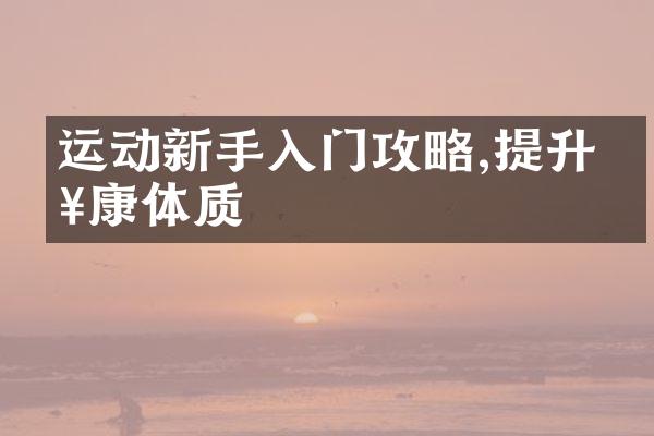 运动新手入门攻略,提升健康体质