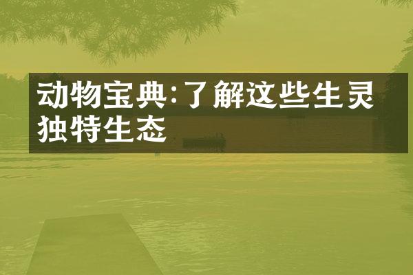 动物宝典:了解这些生灵的独特生态