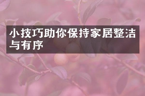 小技巧助你保持家居整洁与有序