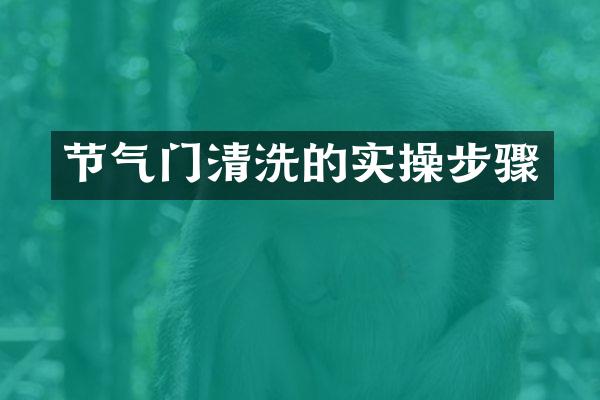 节气门清洗的实操步骤