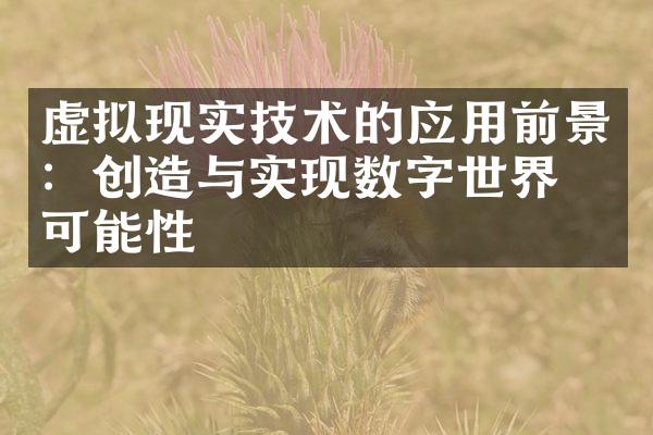 虚拟现实技术的应用前景：创造与实现数字世界的可能性