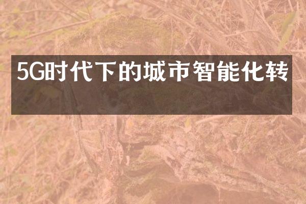 5G时代下的城市智能化转型