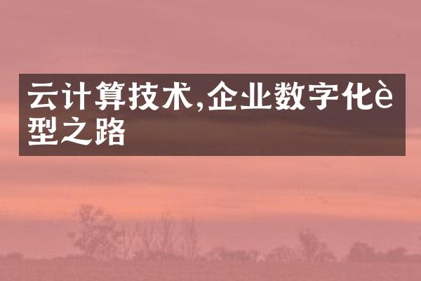 云计算技术,企业数字化转型之路
