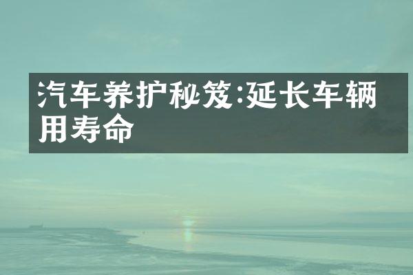 汽车养护秘笈:延长车辆使用寿命