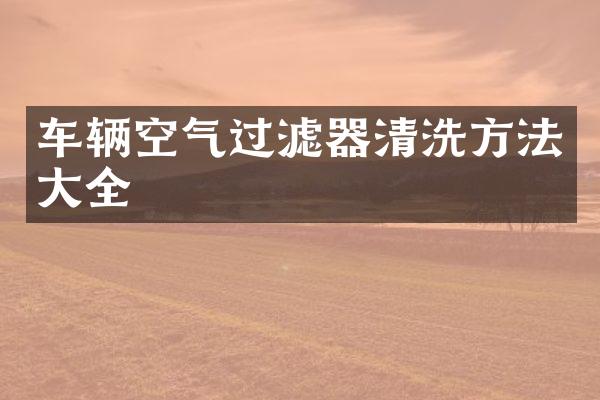 车辆空气过滤器清洗方法大全