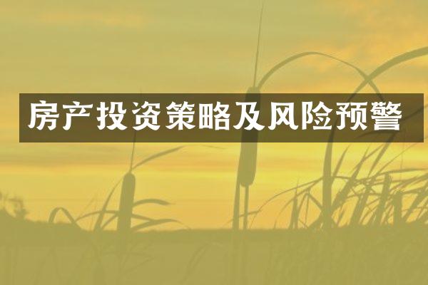 房产投资策略及风险预警