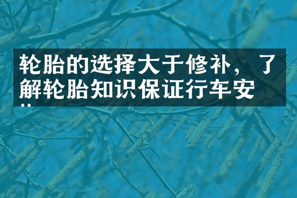 轮胎的选择大于修补，了解轮胎知识保证行车安全
