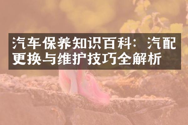 汽车保养知识百科：汽配更换与维护技巧全解析