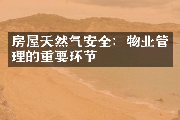 房屋天然气安全：物业管理的重要环节