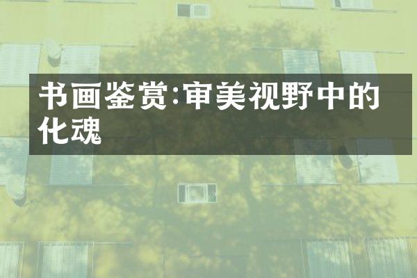 书画鉴赏:审美视野中的文化魂