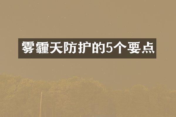 雾霾天防护的5个要点