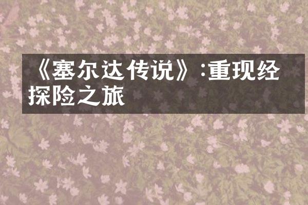 《塞尔达传说》:重现经典探险之旅
