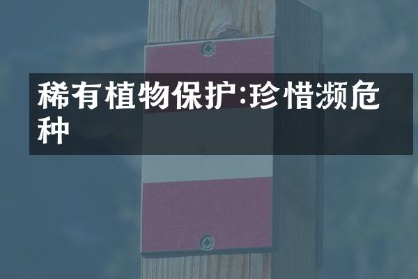 稀有植物保护:珍惜濒危物种
