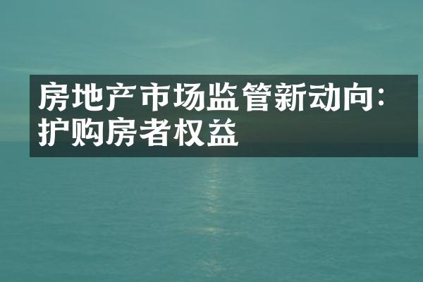 房地产市场监管新动向:保护购房者权益