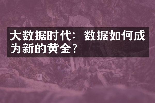 大数据时代：数据如何成为新的黄金？