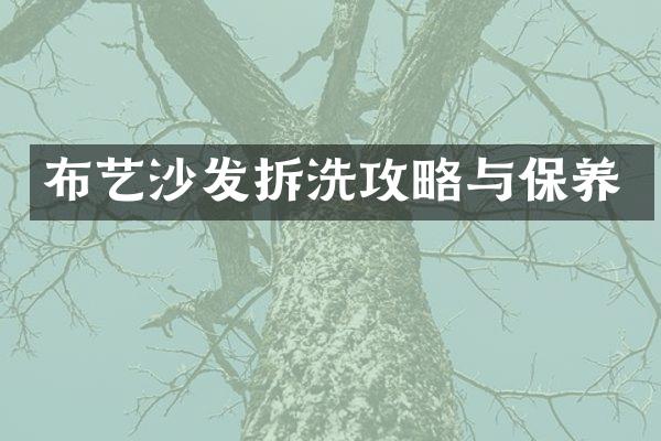布艺沙发拆洗攻略与保养
