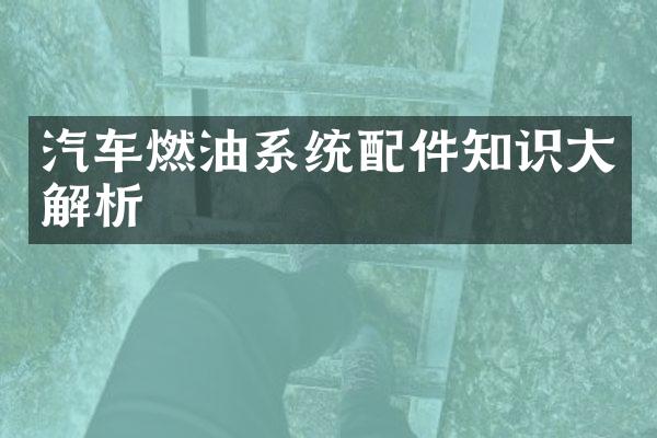 汽车燃油系统配件知识大解析