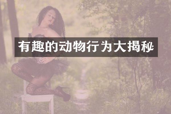有趣的动物行为大揭秘