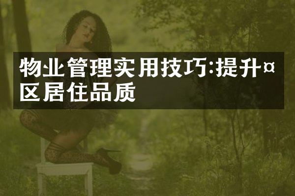物业管理实用技巧:提升社区居住品质