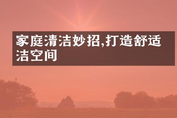 家庭清洁妙招,打造舒适整洁空间