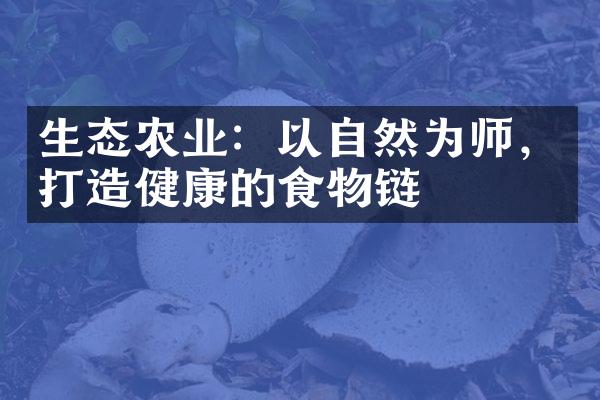 生态农业：以自然为师，打造健康的食物链