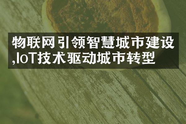 物联网引领智慧城市建设,IoT技术驱动城市转型