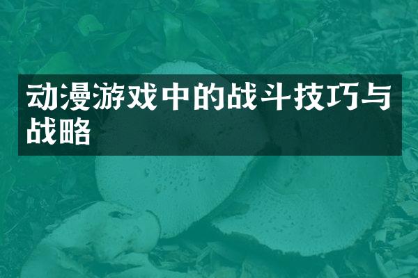 动漫游戏中的战斗技巧与战略