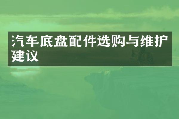 汽车底盘配件选购与维护建议