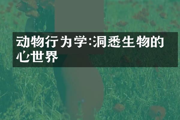 动物行为学:洞悉生物的内心世界