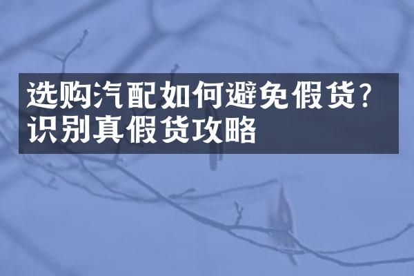 选购汽配如何避免假货？识别真假货攻略