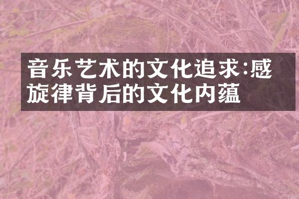 音乐艺术的文化追求:感受旋律背后的文化内蕴